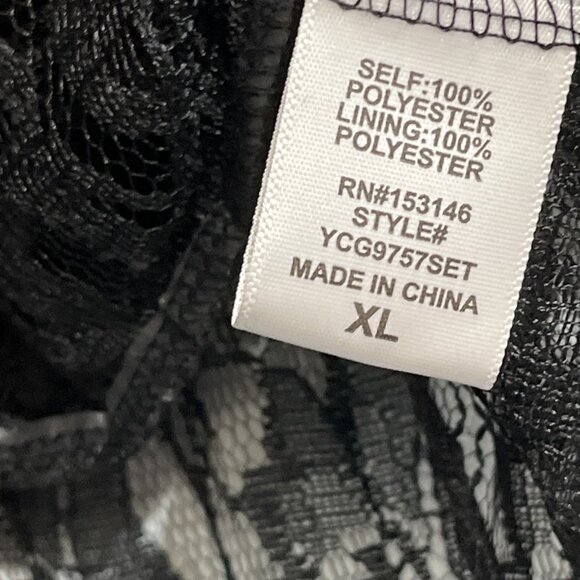 GLG Good Luck Gem Top M Black Lace Sheer Babydoll Crop Y2K Wimsigoth Fairy Witch - Picture 6 of 10